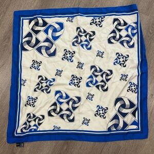 Silk Royal Blue Geometric Scarf